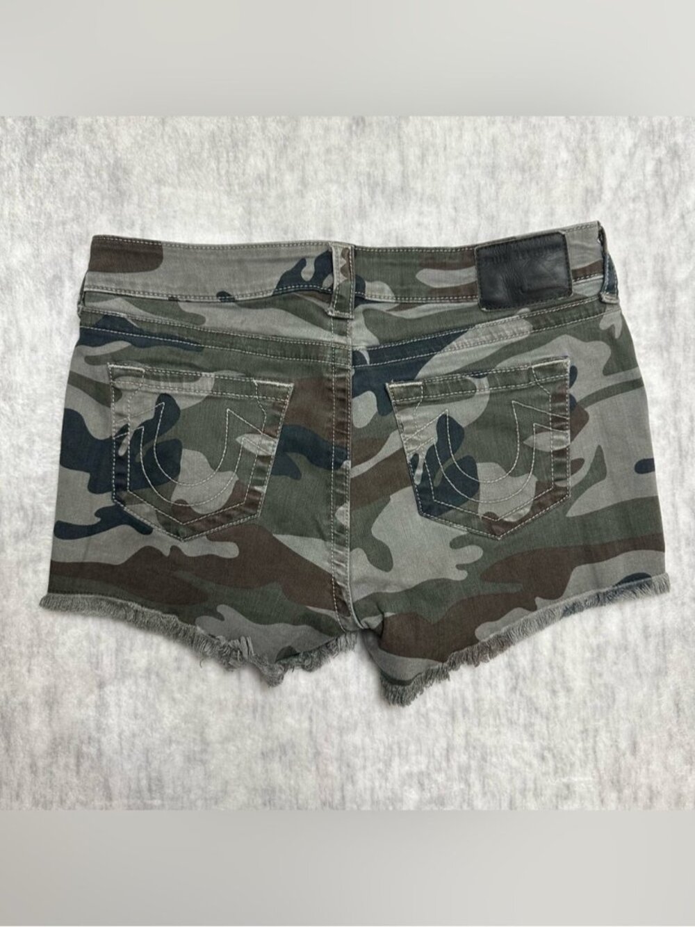 True Religion Keira MR Camo Jean Shorts